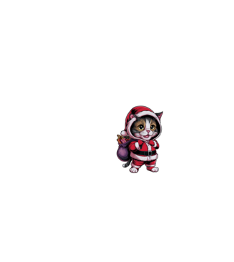 Santa Cat model negru pe tricou