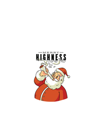 Merry Highness Mikulás fumează iarbă model albastru închis pe tricou