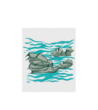 Oceanul cu Stânci model alb pe tricou