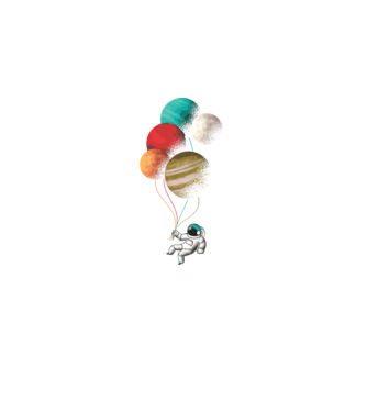 Astronaut Balloons baloane astronaut model negru pe tricou