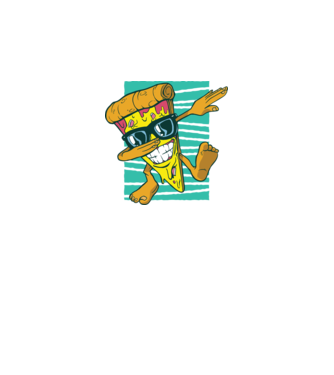 Felie de pizza DAB model negru pe tricou