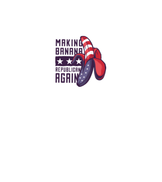 Make Banana Republican Again model alb pe tricou