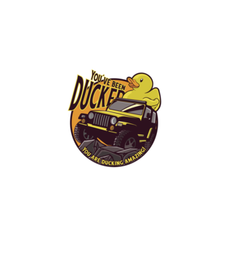 'You''ve been ducked - Off road SUV' model negru pe tricou