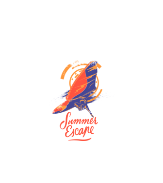 Summer escape Surf model negru pe tricou