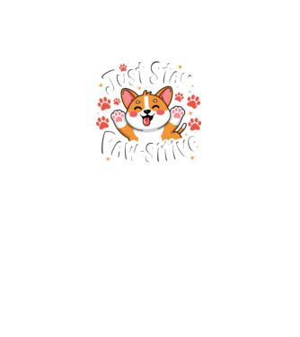 Just Stay Paw-sitive Negru model negru pe tricou