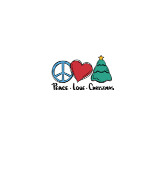 Peace Love Crăciun model alb pe tricou