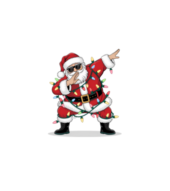 Santa Dab model alb pe tricou