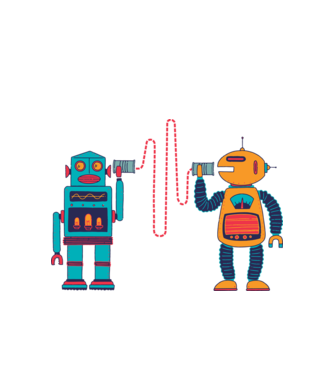 Walkie Talkie Robot model alb pe tricou