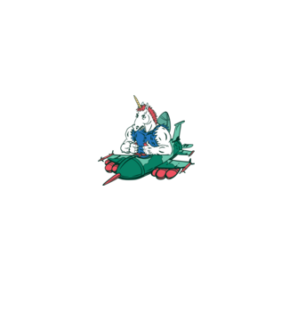 Unicorn Avion de vânătoare model gri pe tricou