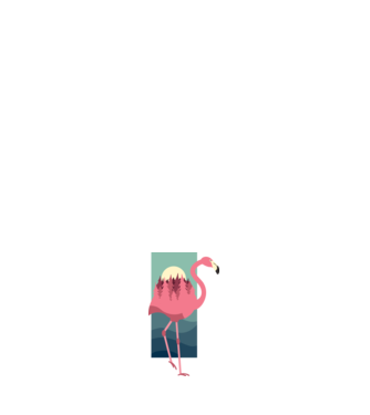Flamingo Design model negru pe tricou