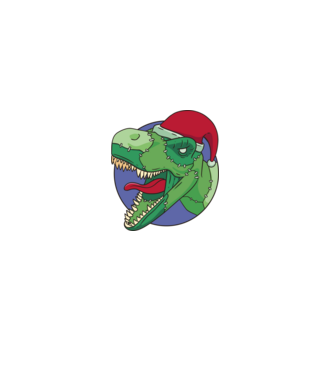T-rex Santa model alb pe tricou