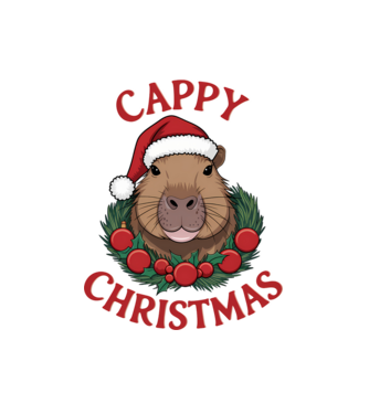 Cappy Christmas 2 model alb pe tricou
