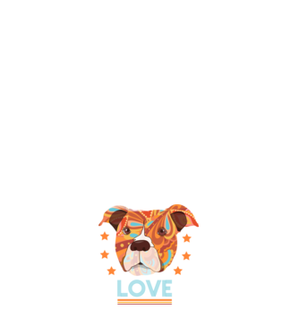 Dragoste Pitbull model negru pe tricou