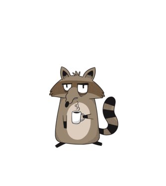 Raton cu cafea model verde de măr pe tricou