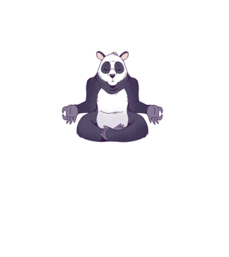Panda Meditație model turcoaz pe tricou