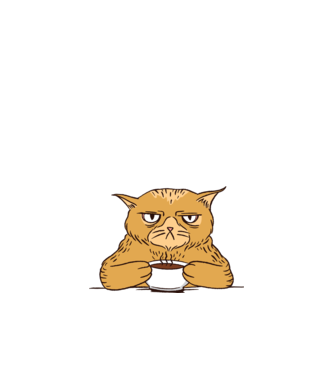 Grumpy Cat - Pisică supărată cu cafea model nisipiu pe tricou