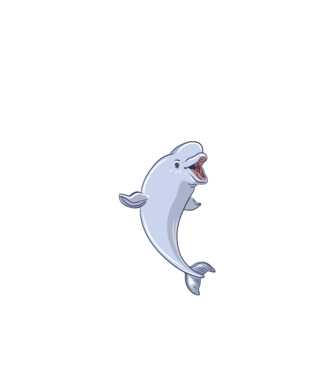 Balenă Beluga model turcoaz pe tricou