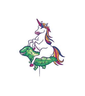Balon cu Unicorn model alb pe tricou