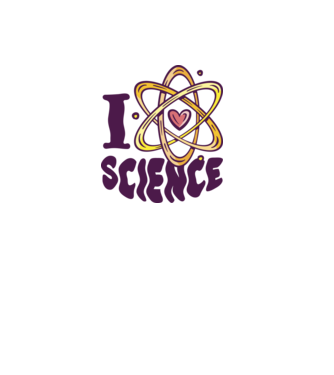 I Love Science știință model alb pe tricou