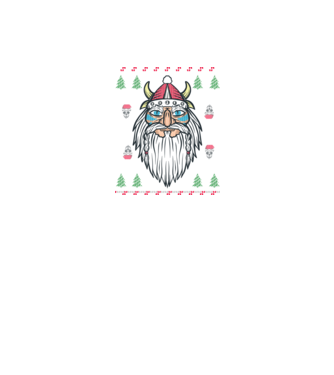 Moș Crăciun viking Pulover urât model negru pe tricou