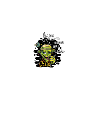 Alien drogat model gri pe tricou