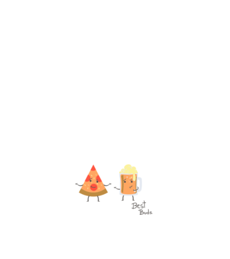 Best Buds - Pizza + Beer model negru pe tricou