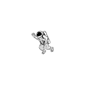 Astronaut model negru pe tricou