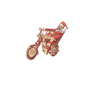 Moș Crăciun Motociclist model turcoaz pe tricou