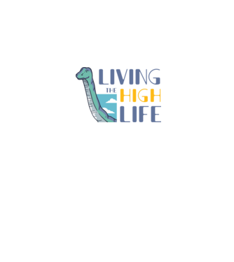 Living the High Life Dinosaur model negru pe tricou