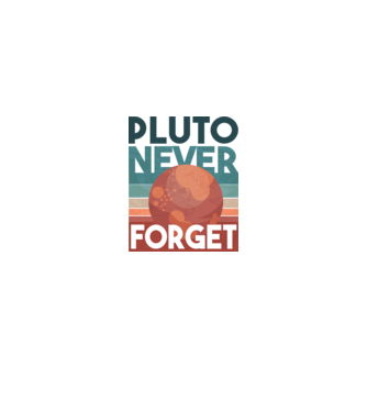 Pluto never forget model negru pe tricou