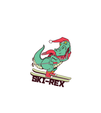 Ski Rex model turcoaz pe tricou