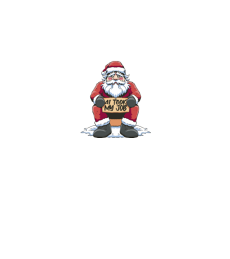 AI took my job Santa model negru pe tricou
