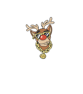 Gangster Reindeer model alb pe tricou