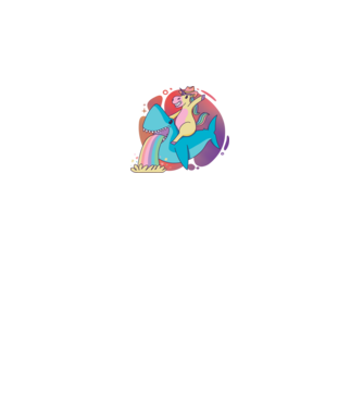Unicorn pe rechin model negru pe tricou