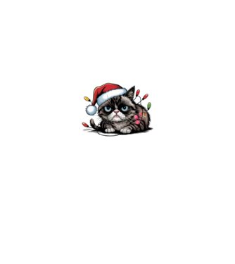 Christmas Spirit Grumpy Cat Negru model negru pe tricou