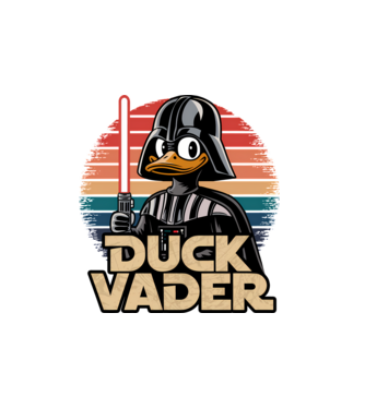 Duck Vader model alb pe tricou