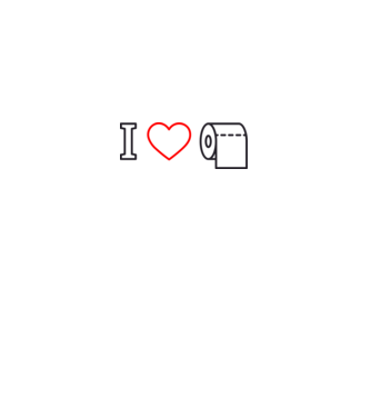 I love hârtie igienică model alb pe tricou