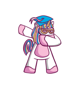 Unicorn Absolvent DAB model alb pe tricou