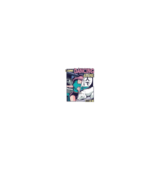 Anime Vaporwave Dancing Alone model negru pe tricou