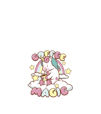Cafea Magică Unicorn model negru pe tricou