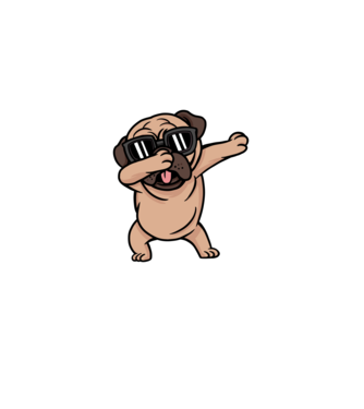 Pug DAB model albastru deschis pe tricou