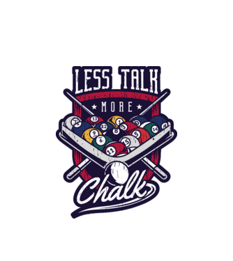 Less Talk More Chalk Billiard model alb pe tricou