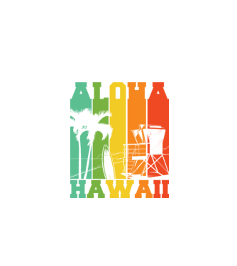 Aloha Hawaii model negru pe tricou