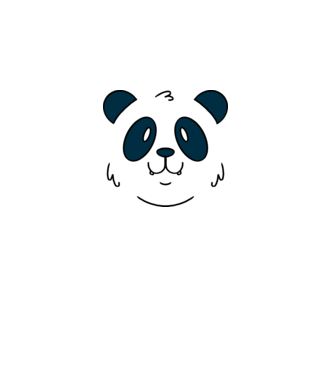 Cap de panda model alb pe tricou