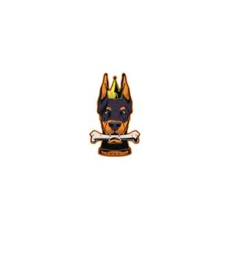 Rege Doberman model negru pe tricou