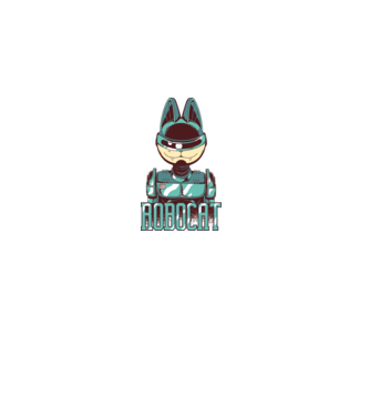 Robocat - Pisică Robot model alb pe tricou