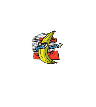 Banană DAB model alb pe tricou