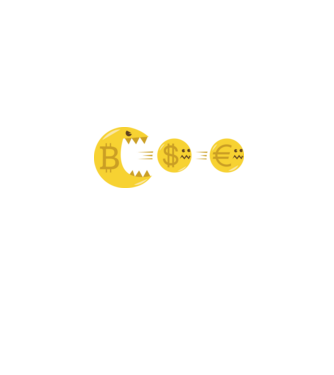 Bitcoin Pacman model negru pe tricou