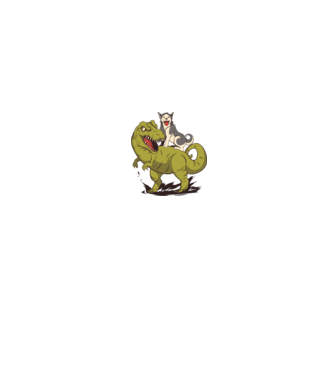 Dinozaur Husky model gri pe tricou
