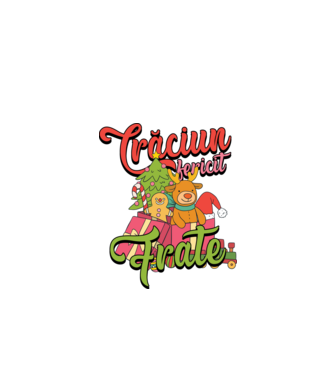 CRĂCIUN FERICIT FRATE / SORĂ model negru pe tricou